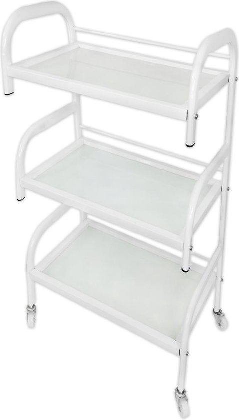 Instrumententafel - Drie planken - Glas - Wit - Werkwagen- Werkwagen trolley