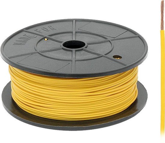 FLRY -B kabel - 1x 0,75mm - Geel - Rol 100 meter