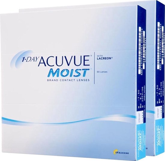 -2,00  - 1-DAY ACUVUE MOIST   -  180 pack  -  Daglenzen   -  Contactlenzen - BC 9,00