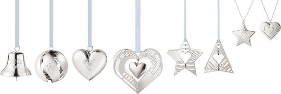 Georg Jensen Seasonal Christmas Collection 2019 Gift Set - Messing/Zink Legering - Set van 8 Stuks - Zilver
