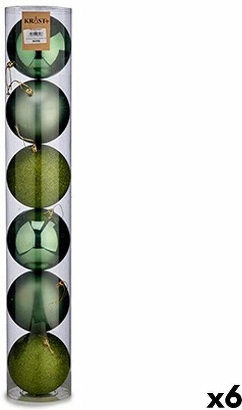 Set kerstballen Groen Plastic Ø 12 cm (6 Stuks)