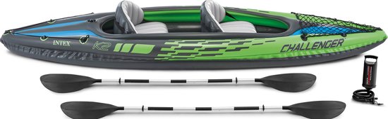 Intex Challenger K2 Kayak - Opblaasboot - 2-Persoons - Groen/Zwart