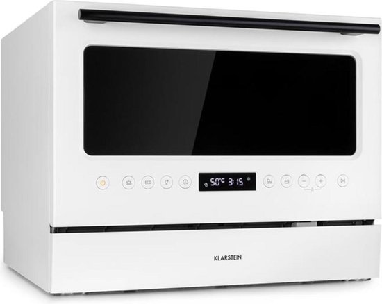 Klarstein Azuria Tafelmodel Vaatwasser - Vrijstaand - 6 Couverts - Waterverbruik: 6,5 Liter - 5 Programma'S - Zelfreinigend - 49 Db - Wit