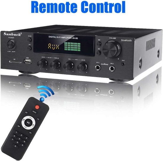 2000W 220V Bluetooth Eindversterker Systeem Geluid Audio Stereo Receiver Ondersteuning 4 Manieren Microfoon 2 Kanaals amp Eq Fm Sd