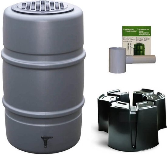Regentonset Harcostar - 227 L - Antraciet + Voet + Vulautomaat