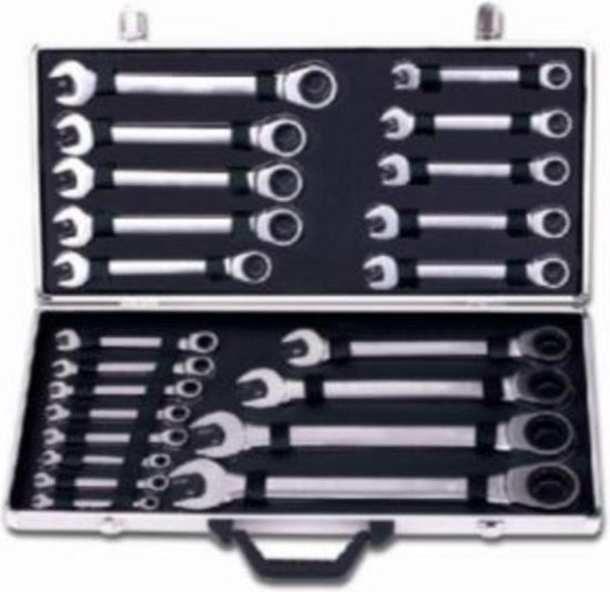 Moersleutel, steek ratel set 22 delig Kraft World