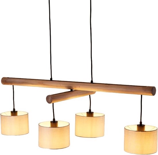 Plafondlamp hout zwart grijs natuurlijk hanglamp scandinavisch - plafondlamp vintage modern boho stijl voor binnen - plafondlamp 4 lamps instelbaar draaibaar zwenkbaar - plafondlamp slaapkamer kinderkamer hal kantoor - plafondlamp e27 vervangbaar