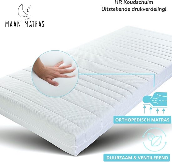Maan matras ®- Matras 160x200 - Hr koudschuim - 20cm dik - Afneembare tijk wasbaar - Hotel kwaliteit - 160 x 200 cm Koudschuim