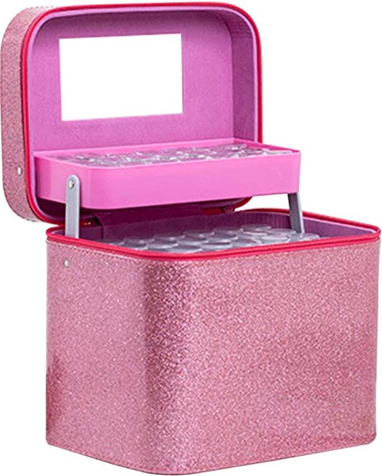 Diamond painting - Storage case - koffer - 126 slots - Licht roze