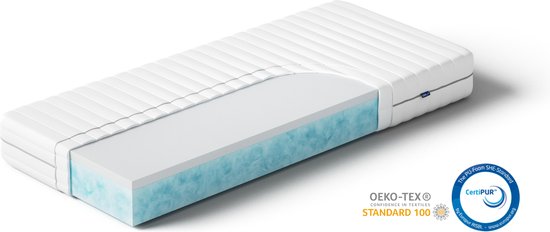 Akkon® NASA Hybrid Matras 70x180 - 21 cm dik | Traagschuim en Koudschuim HR50 - 5 jaar garantie!