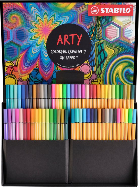STABILO point 88 & Pen 68 - Creative ARTY Mixed In Luxe Box - Met 34 Stuks point 88 Fineliners en 34 Stuks Pen 68 Viltstiften