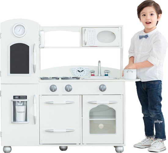 Teamson Kids Retro Houten Speelkeuken - Kinderspeelgoed - Rollenspel Speelgoed - Ivoor