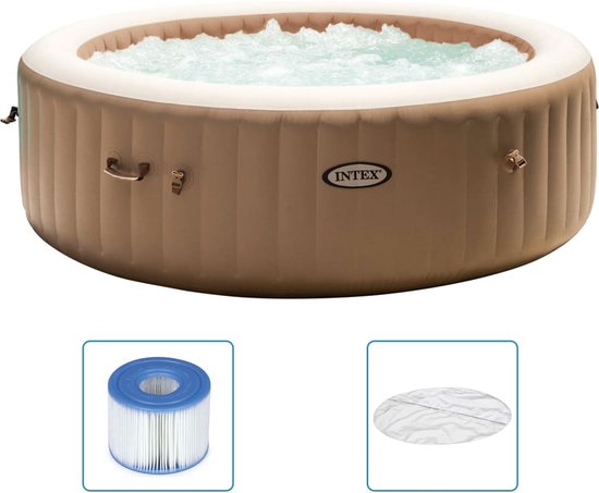 Intex - Bubble Massage - Opblaasbare spa - 216 x 71 cm - Beige