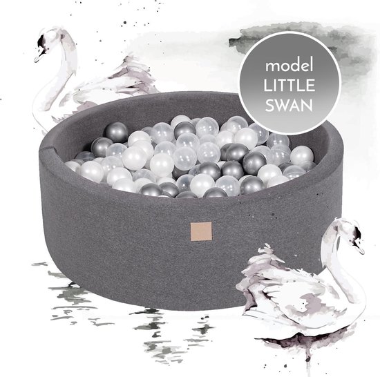 Zwanen set ballenbak 90x30 cm incl 250 ballenbak ballen | NoussyToys.nl