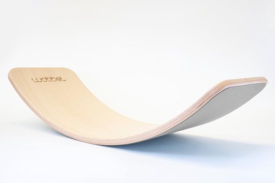 Wobbel - Original - Blank gelakt met vilt - Baby Muis (lichtgrijs)