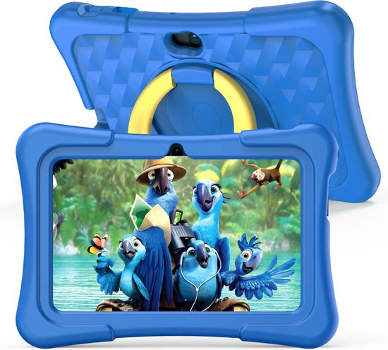 PRITOM Kindertablet - Tablet - 7 Inch - 2023 model - Android 11 - Langdurig gebruik - Kids Proof - 32GB - Kindertablet vanaf 3 jaar - Kinder Tablet - Gratis Beschermende Hoes - Blauw