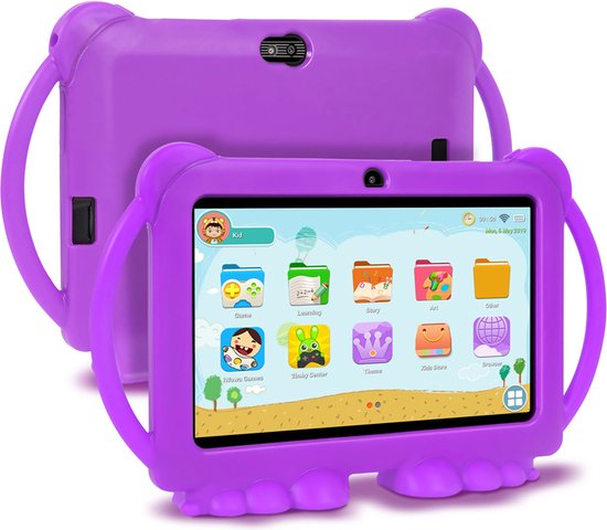 Kindertablet - Leren- Tablet - 7 Inch - Nieuw model - Android 8.1- Langdurig gebruik -100% Kids Proof -2+32 GB - Kindertablet vanaf 3 jaar -Handig -Ouderlijk toezicht- Gratis Beschermende Hoes - HD Dual Camera- Peuter- Educatief Speelgoed-