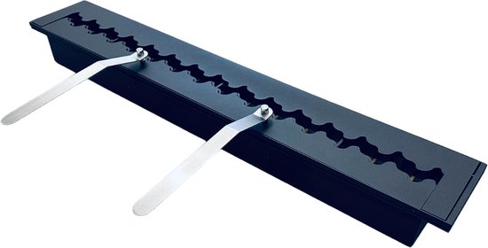 Bioethanolhaarden.com - Duurzame bio ethanol zigzag PRO inbouwbrander 1000 mm mat zwart - schuifbare vlammen regelaar - openhaard kachel brander - ethanol kachel brander - haard - sfeer inzetbrander - ethanol inbouw haard - biohaard bestaande kachel