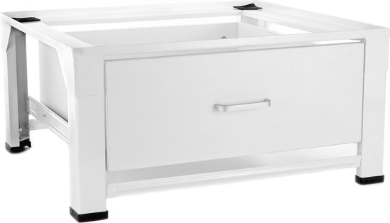 Stevige wasmachine verhoger Bas, gelast en verstelbaar model met houten lade