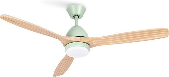 CREATE WINDLIGHT CUP DC - Ultrastille 40W DC Plafondventilator - met Verlichting en wifi 132 cm - Plafondventilator met Afstandsbediening - 6 Snelheden - Timer - Zomer/Winterfunctie