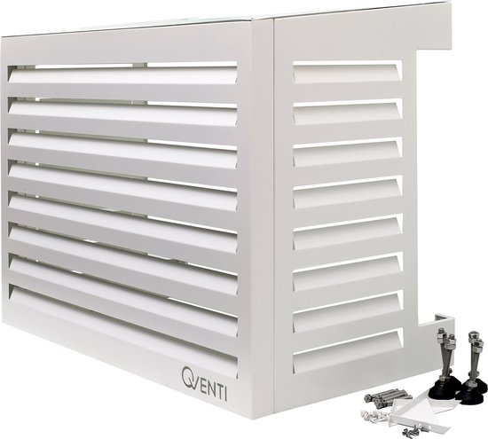 QVENTI - airco & warmtepomp buitenunit omkasting – 100 x 75 x 50cm - Wit – 5 jaar garantie