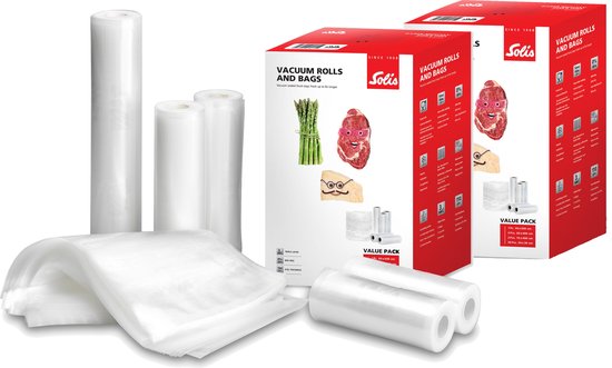 Solis 10 Vacuümrollen & 100 Vacuümzakken - BPA-vrij - Voordeelverpakking