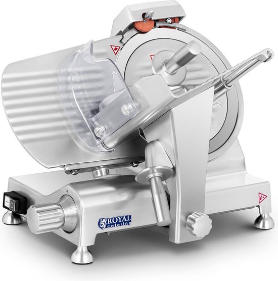 Royal Catering Vleessnijmachine - 250 mm - tot 12 mm - aluminium handgrepen