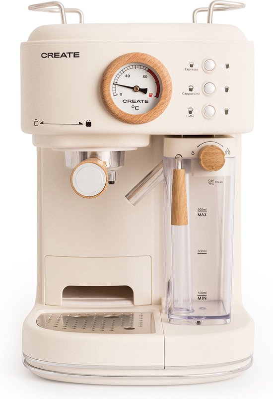 CREATE - Espressomachine - 20bar halfautomatische - Met melkreservoir - Gebroken wit - THERA MATT PRO