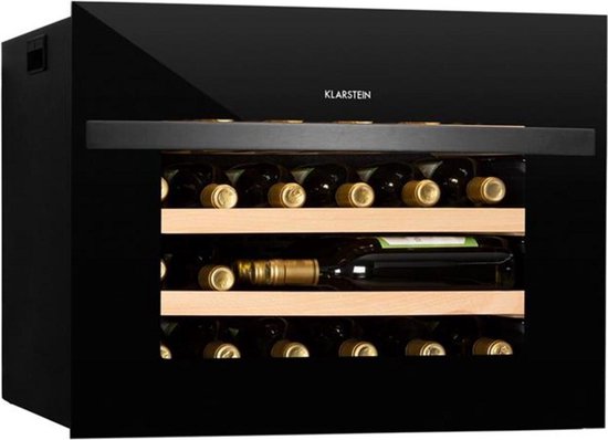 Klarstein Vinsider 24 Uno - Inbouwwijnkoelkast - Geschikt Voor 24 Flessen - 51 Liter - Temperatuurbereik Tussen 5 En 20 °C - Zwart