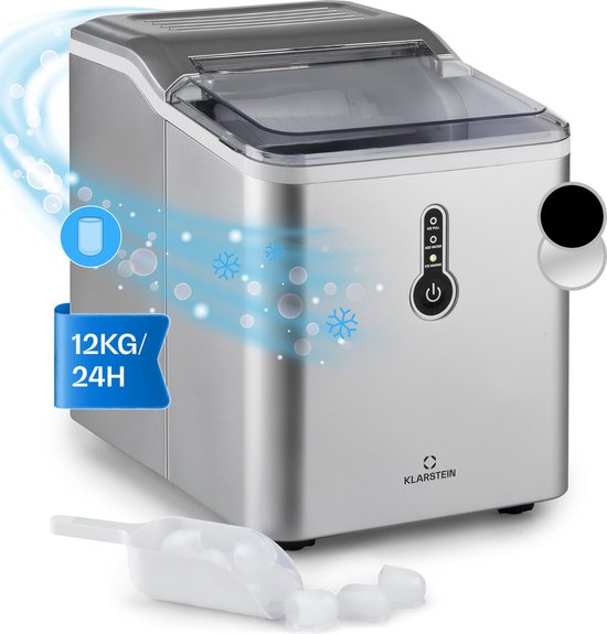 Klarstein Chillout ijsblokjesmachine kogelijs 12kg/24h watertank: 1,5 L zilver