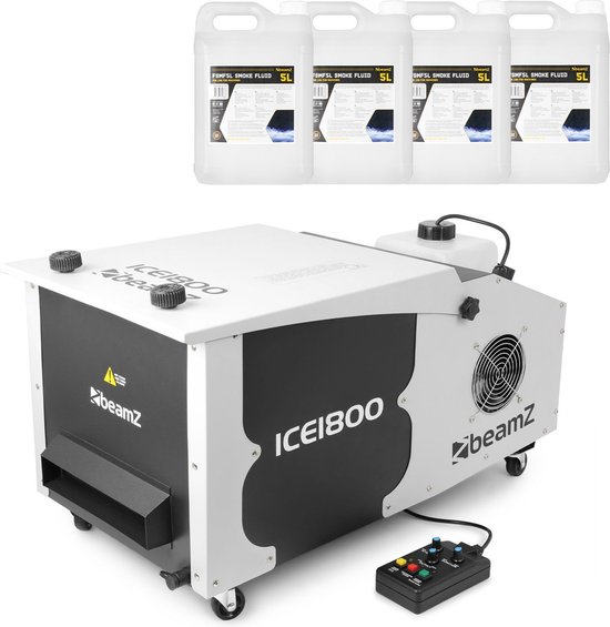 Rookmachine - BeamZ ICE1800 - Low fog machine met 20 liter rookvloeistof - 1800W