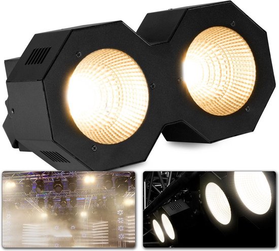 Stage blinder - Stroboscoop - BeamZ SB200 stage blinder en stroboscoop in één - 2x 50W COB LED's
