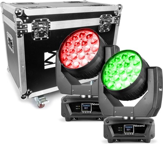 BeamZ moving heads DMX - BeamZ Pro MHL1912 - Set van 2 in flightcase