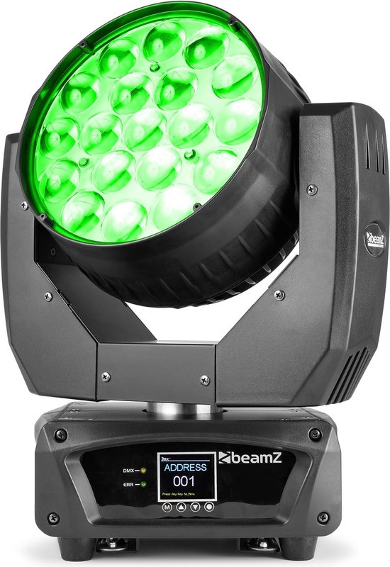 BeamZ moving head DMX - BeamZ Pro MHL1912 - 19x 12W LED's (RGBW) - Gemotoriseerde zoom, etc.