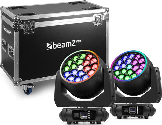 BeamZ Professional - MHL1940 LED Moving Head - Zoom 19 x 40 Watt - 2 stuks in Flightcase