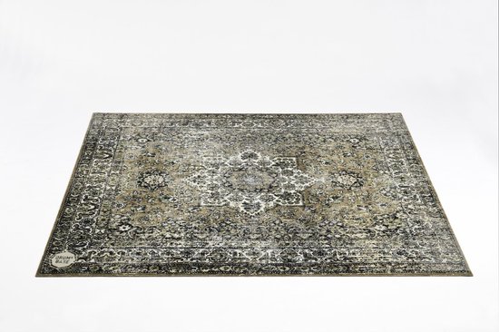 DRUMnBASE vintage persian 185x160cm green - Drumtapijt, kleur: groen - Groen