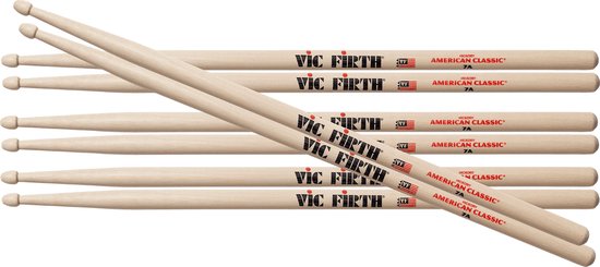 Vic Firth promopack 7A 3+1 - Houten tip - Pack 3x7A + 1x7A