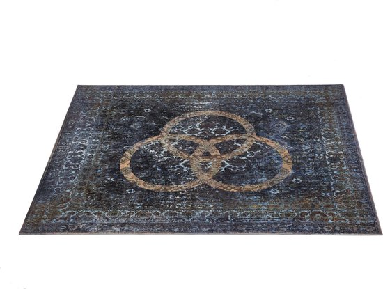 DRUMnBASE vintage persian 185x160cm Bonzo - Drumtapijt, kleur: Bonzo (blauw 'John Bohnam') - Blauw