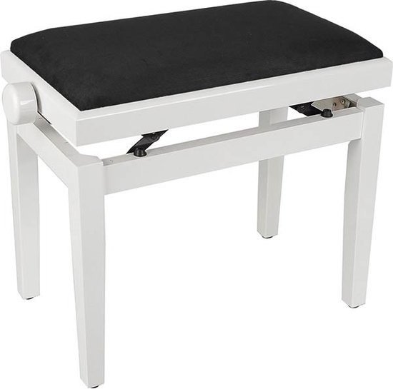 Pianobank BOSTON PB-1/3020 met verstelbare zitting Wit met zwarte zititng