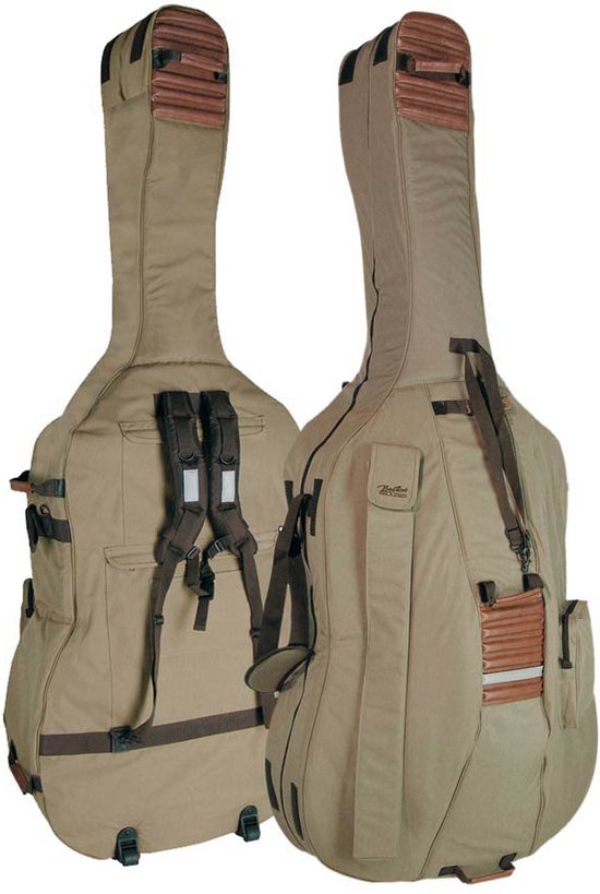 contrabashoes 3/4, beige-bruin, 23mm gevoerd, deluxe model, 2 riemen, diverse accessoire vakken