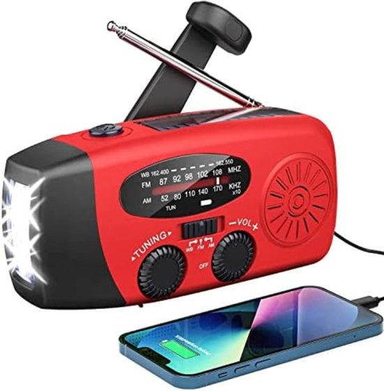 Gratyfied- Opwindbare Radio- Wind-Up Radio- Noodradio Opwindbaar- Emergency radio Wind-up- Draagbare Noodradio- Portable Emergency Radio