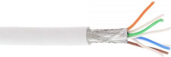 S/FTP CAT6a 10 Gigabit netwerkkabel met flexibele aders - AWG26 - LSZH / wit - 100 meter