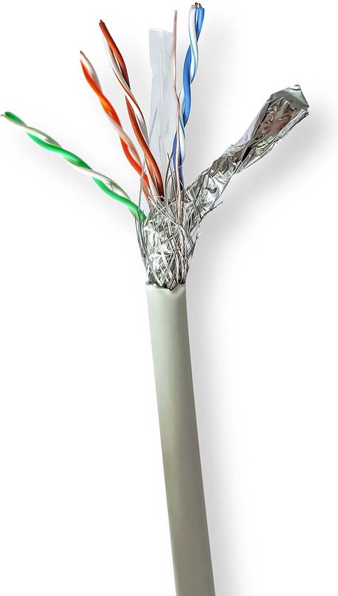 Nedis Netwerk Kabel Rol - CAT6 - Stranded - S/FTP - Koper - 305.0 m - Binnenshuis - Rond - LSZH - Grijs - Gift Box