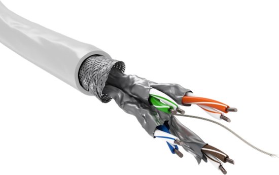 S/FTP CAT6 Gigabit Netwerkkabel - CCA - 23AWG - Stug - 305 meter - Wit