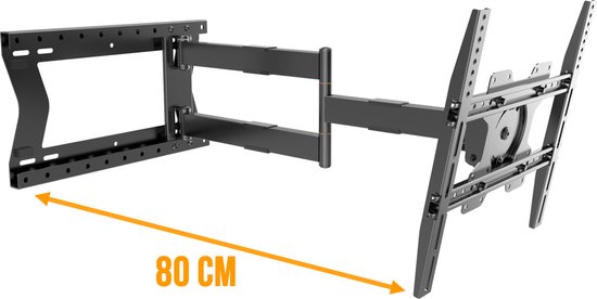 Nanook TV-beugel met extra lange arm tot 80 cm - Draaien - 32-75 inch - Max. 60 kg - VESA 100x100 t/m 400x400