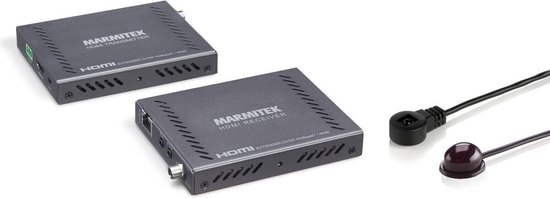 Marmitek HDMI Extender 4K met IR retour over 1 CAT5e/CAT 6 kabel - MegaView 141 UHD - 60 m - 4K30 - 1080p Full HD, HDMI 2.0b, DVI, EDID, CEC en HDCP - infrarood retourkanaal