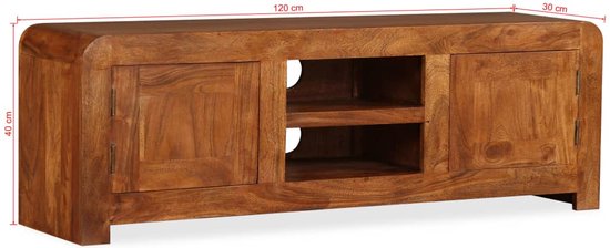 vidaXL-Tv-meubel-120x30x40-cm-massief-hout-met-honingafwerking