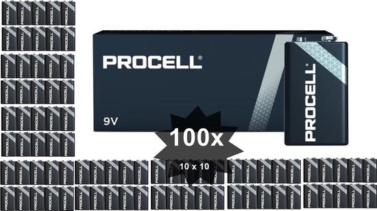 PROCELL 9V  Alkaline E-Block / 6LP3146 - 100 Stuks (10 pakjes a 10st) -