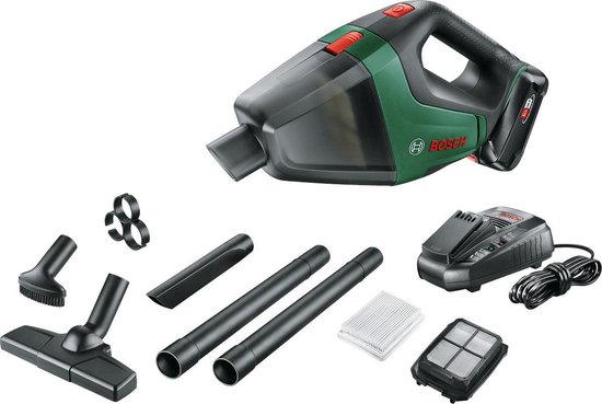 Bosch UniversalVac 18 Accuhandstofzuiger - Incl. uitgebreide accessoireset - Met 1x 18 V accu en lader