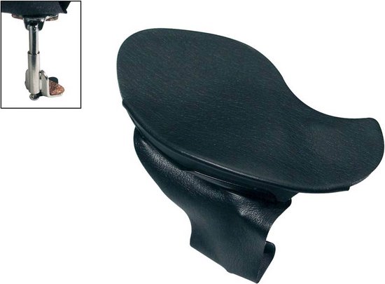 kinsteun voor viool en altviool, 'maestro'-model, zwart metaal, nappa, gepatenteerde schroeven